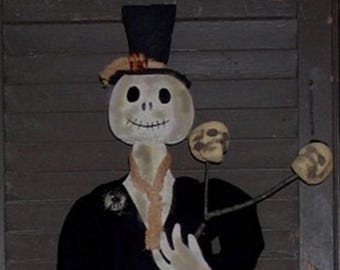 STEW SKELETON Primitive Halloween Skeleton Man- E-Pattern/Instant Download