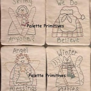 Christmas Stitchery Collection, 8-total Stitcheries, E-pattern/Instant Download