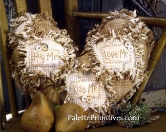 RAGGY HEART PILLOW - Instant Download E-pattern