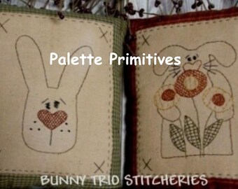 Bunny Trio Stitcheries E-pattern Instant Download