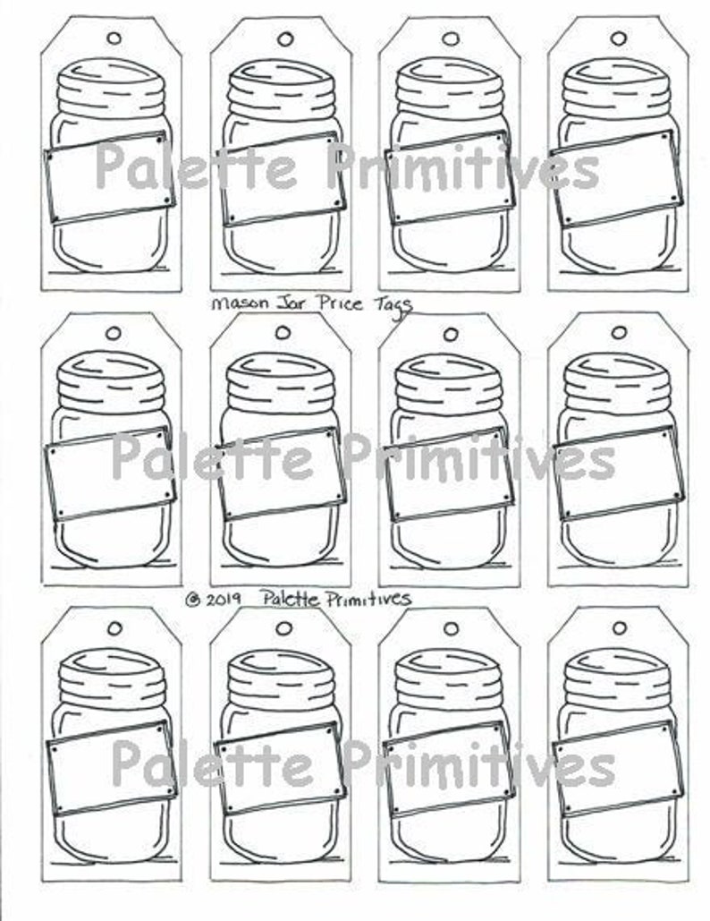 Printable Hang Tags, Mason Jar Price Tags, Gift Tags, Instant Download ...