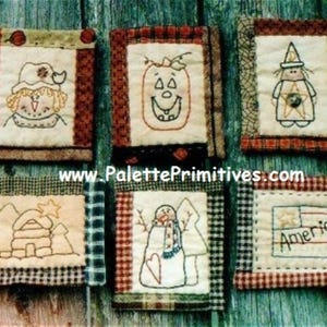 PRIMITIVE SEASONS STITCHERY, 6 Designs Included - E-Pattern/Instant Download
