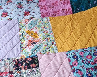 Colourful Patchwork Baby Quilt New Baby Gift