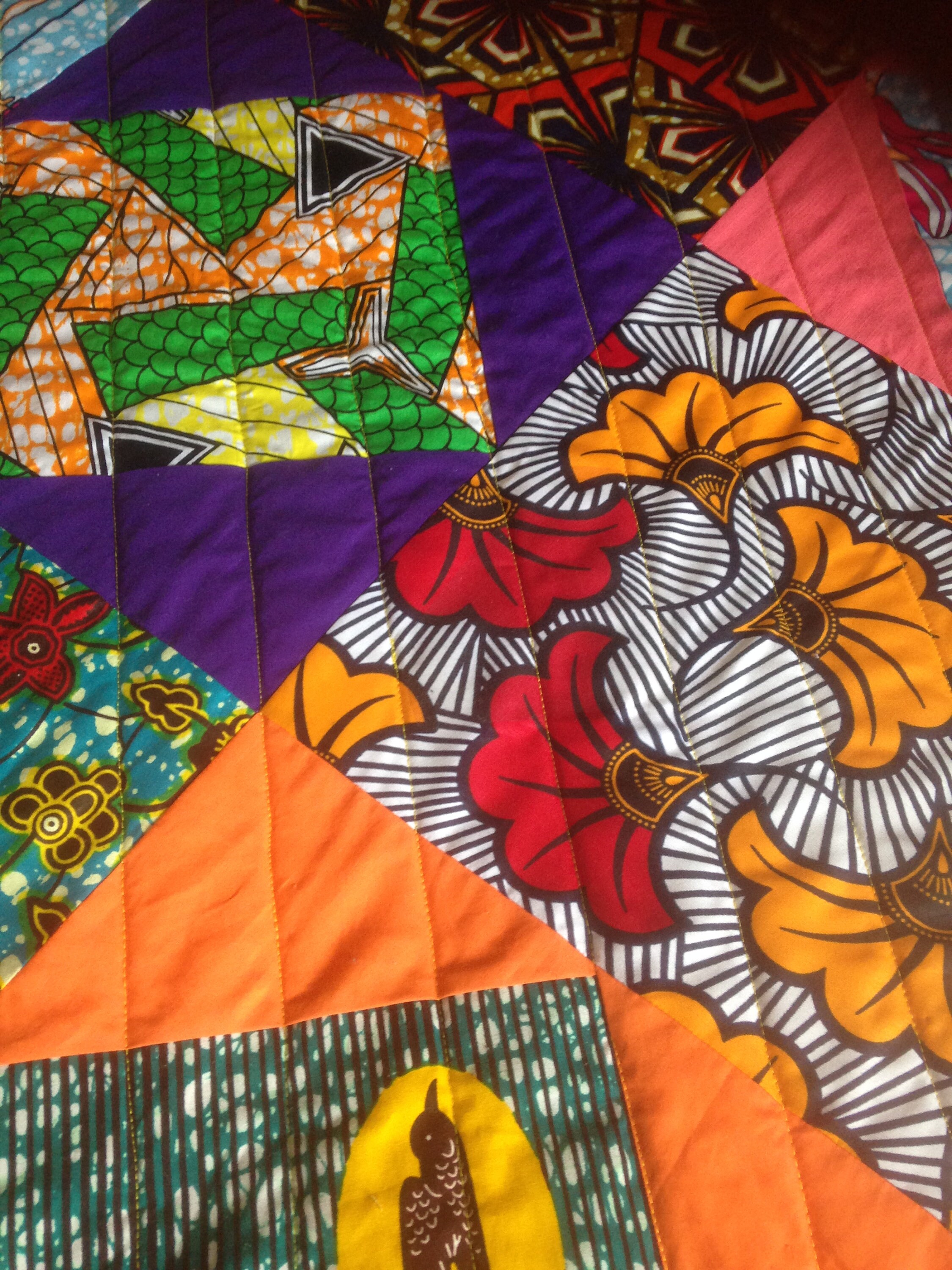Handmade African Wax Fabric Patchwork Quilt - Etsy