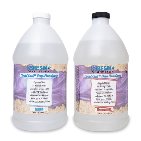 KSRESIN Liquid Cast™ Deep Pour Casting Resin - 1/2" MINIMUM to 2" MAXIMUM Per Layer