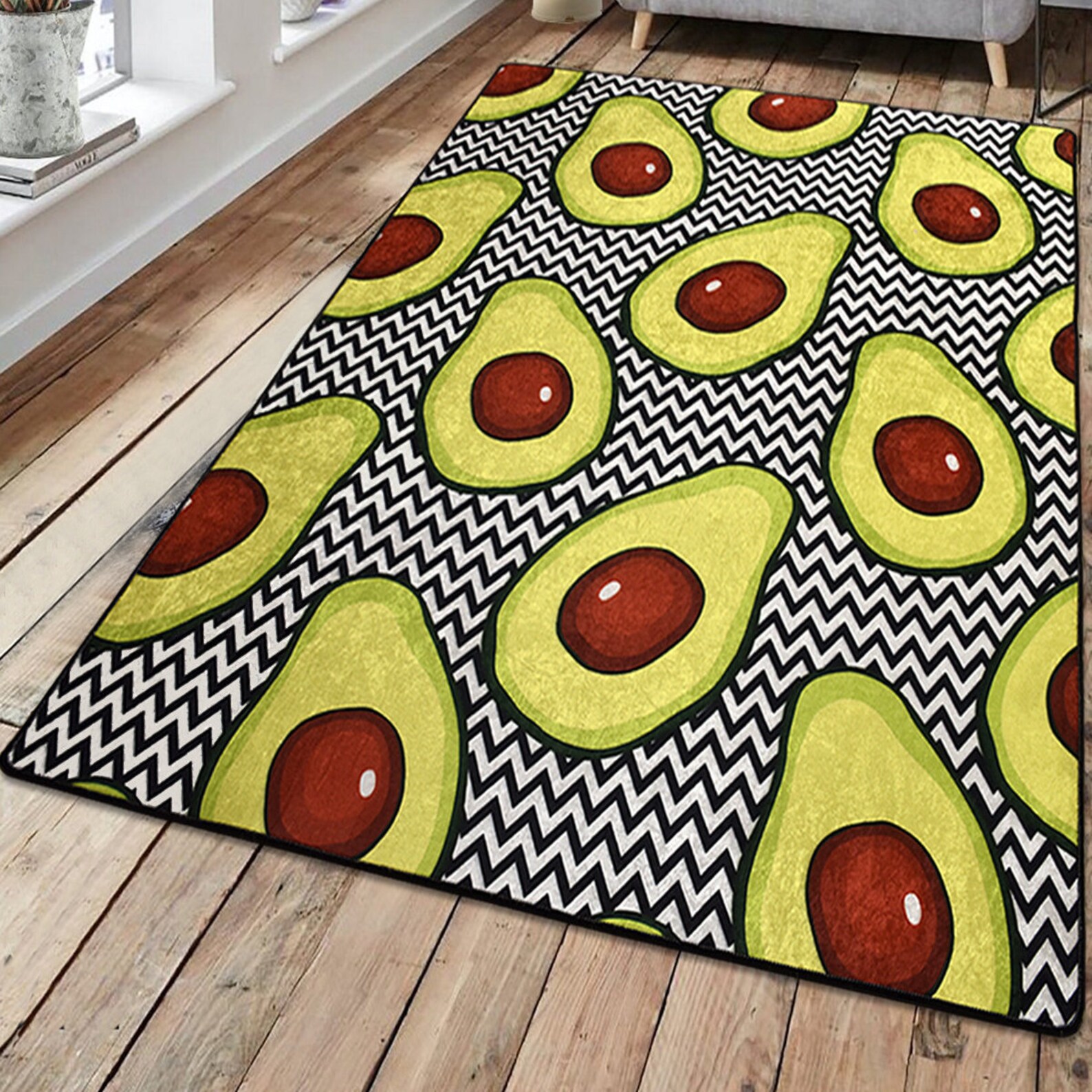 Area Rug Floor Mat Avocado Lovers Pattern Rugs Mats Avocado Etsy