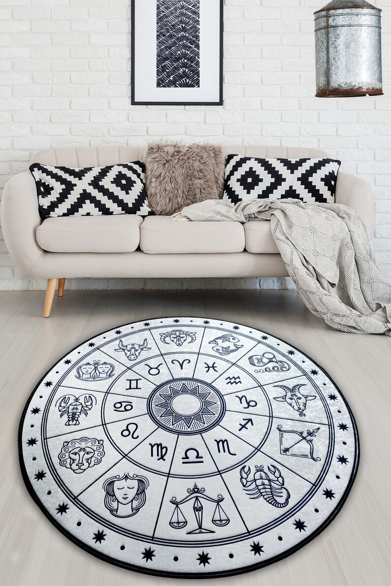 Horoscope Room Decor Horoscope Mandala Area Mat Astrology Etsy