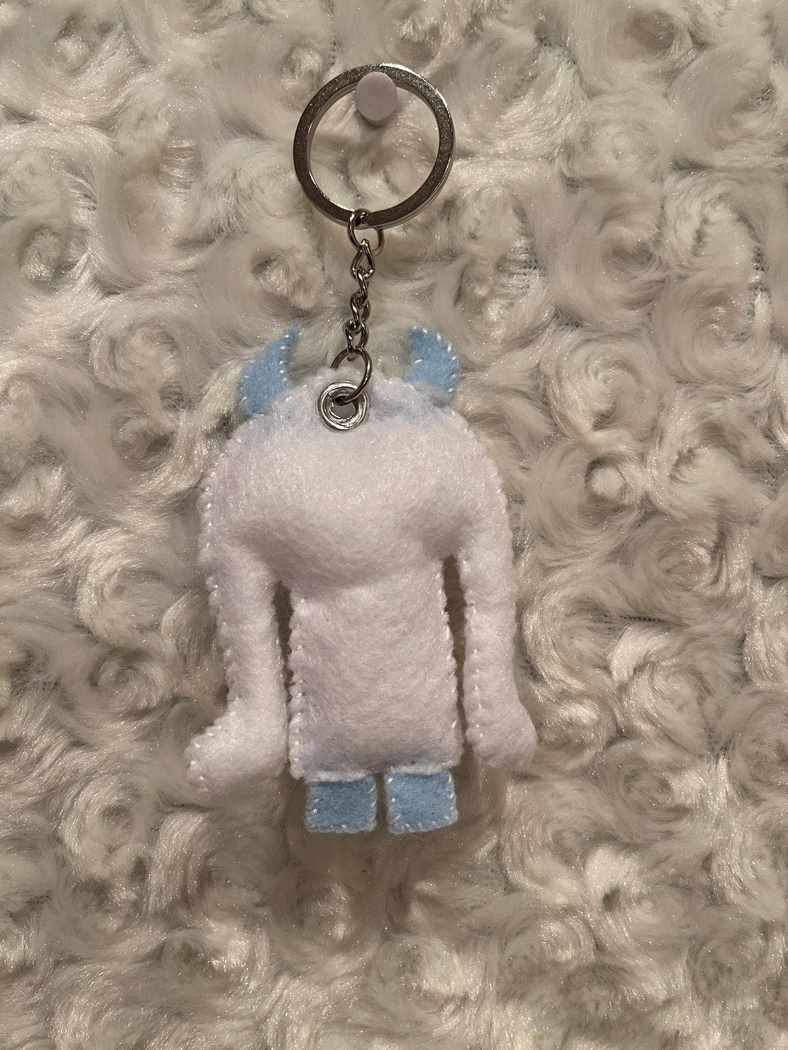 Icy the Cream Colored Yeti Keychain with Bite Mark and Flesh Etsy