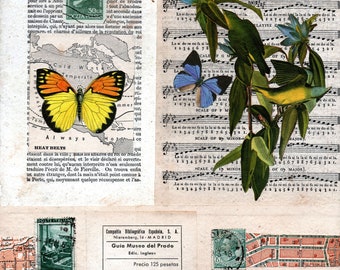 Collage with vintage ephemera