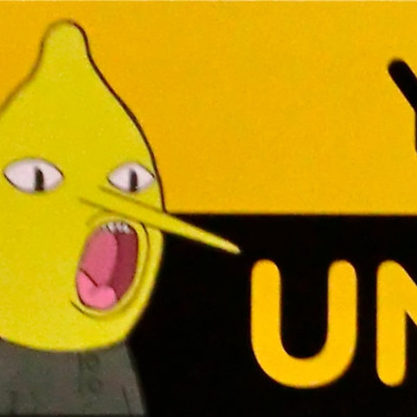 Adventure Time "Your Driving Is Unacceptable!" Earl of Lemongrab Bumper Sticker