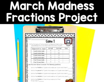 Fractions March Madness Basketball Math Application Project