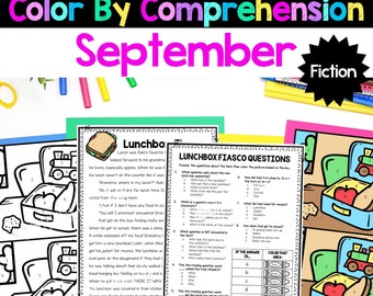 September Reading Comprehension Fiction Passages Color By Comprehension
