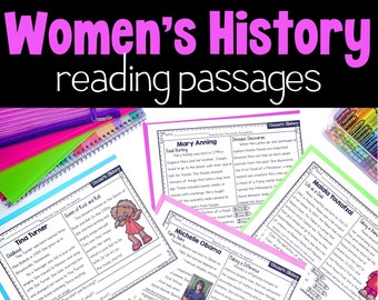 Womens History Month Nonfiction Passages Reading Comprehension Worksheets