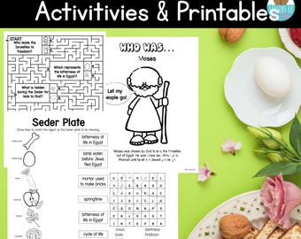 Passover Activities, Seder Printables, Word Searches, Mazes, Passover Printables