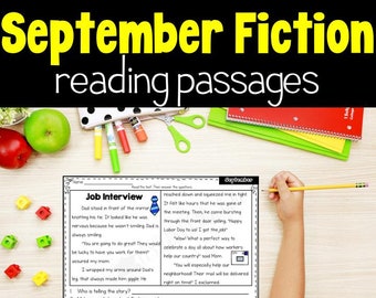 Fall Fiction Reading Comprehension Worksheets- September
