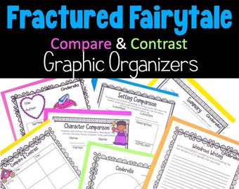 Fractured Fairy Tale Compare and Contrast Graphic Organizers Digital & Printable