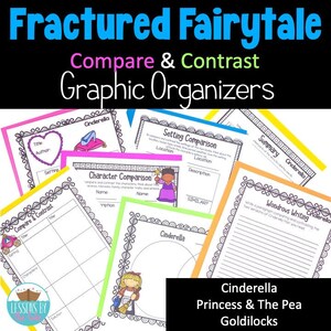 Fractured Fairy Tale Compare and Contrast Graphic Organizers Digital & Printable