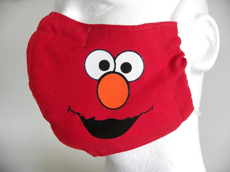 Face Mask Elmo World Sesame Street Red Adult 100% Cotton with | Etsy