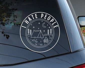 I Hate People - Decal Sticker Camping Hiking Mountains