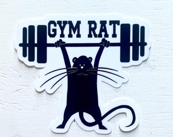Gym Rat Sticker Decal  - Athletic Athlete Cross Fit Highland Games Climb Weight Lifter