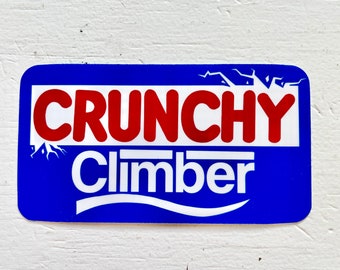 Crunchy Climber - Short Climber Small Box Beta Rock Climbing Bouldering Lead Belay Decal Sticker