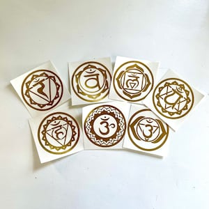 Gold Chakra Decal Stickers - Set of 7