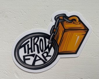 Throw Far - Highland Games   Weights for Distance and Weight Over Bar - Lift Weights CrossFit Athletic Weight Lifter Sticker