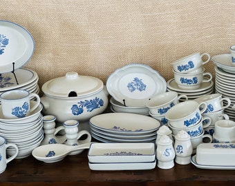 1960's Vintage Pfaltzgraff Yorktowne Dinnerware ~ Blue and White Pottery Stoneware ~ Made in USA ~ Sold Separately