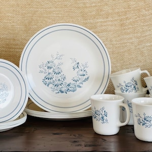 Vintage Corelle Colonial Mist Pattern Blue Floral Mugs ~ Bread Plate ~ Dinner Plate ~ Sold Separately