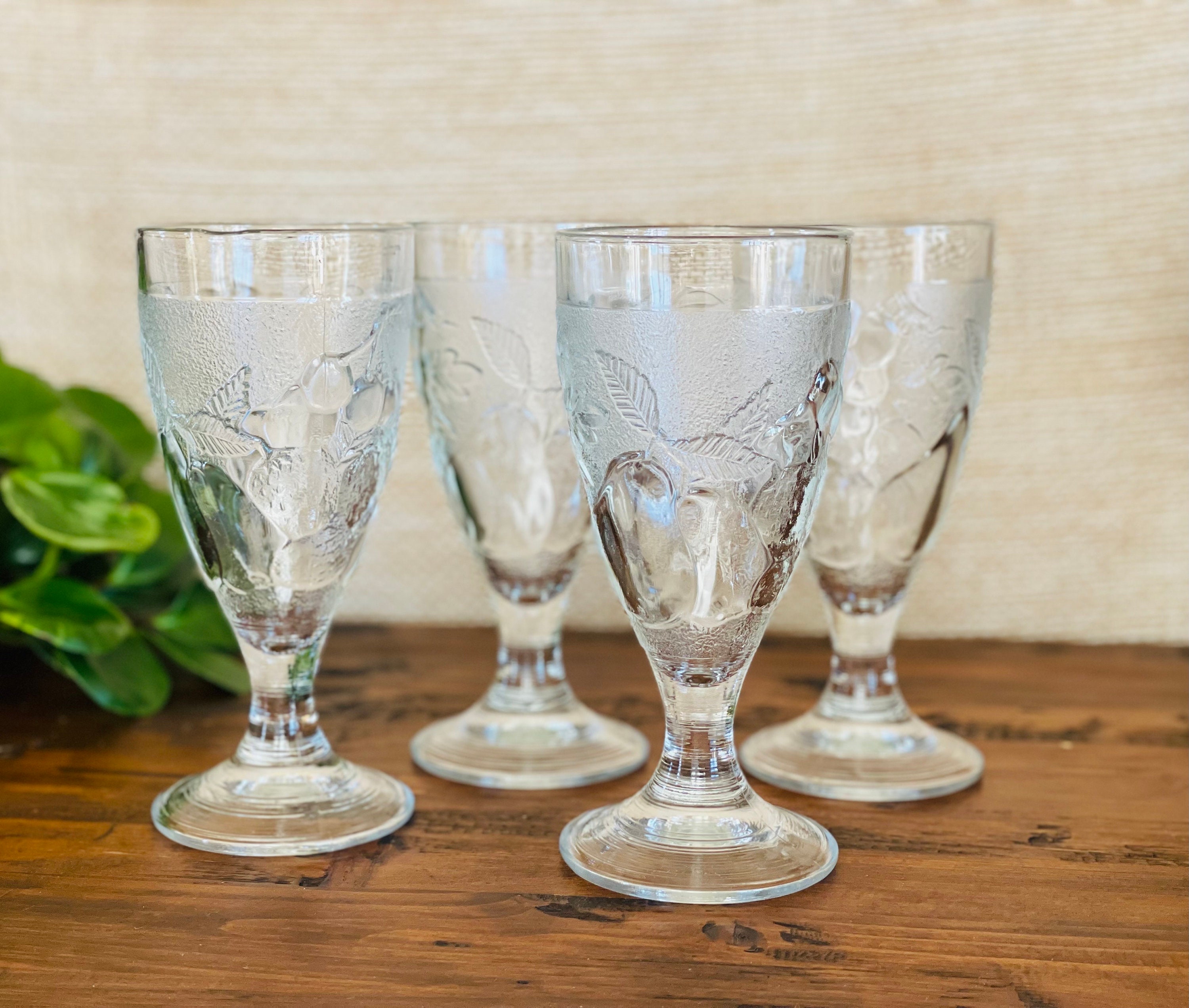 french aqua stemmed water glasses (4) – Rare Form