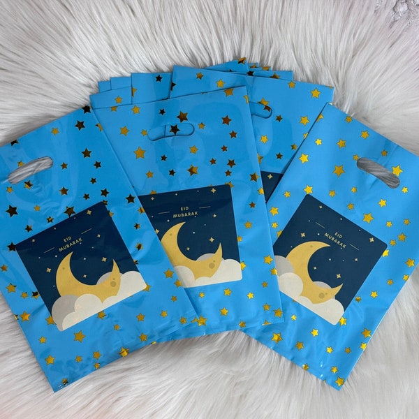 Eid Mubarak Goodie Bags Easy set of 8 Pack 10x7 Inches Eid favor bags