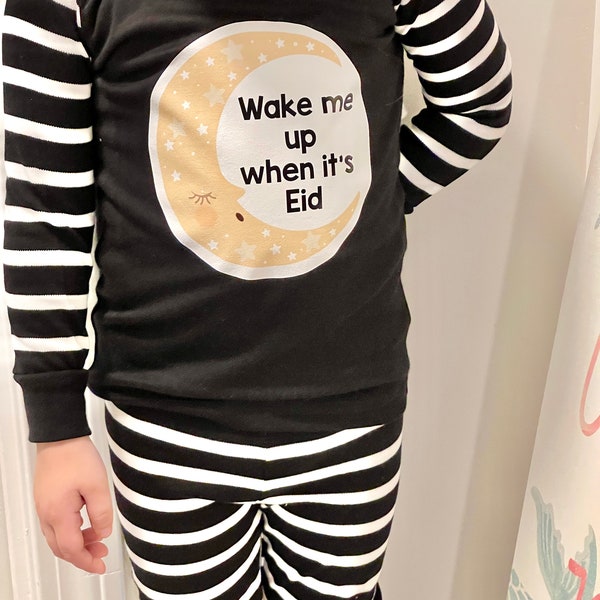 Ramadan Pajama for kids - wake me up when it's Eid Ramadan pajamas for kids - Unisex pjs for boys and girls