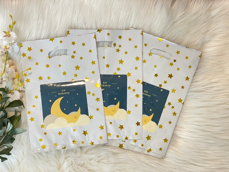 Eid Mubarak Goodie Bags Easy Set of 10 Pack 10x7 Inches Eid Etsy
