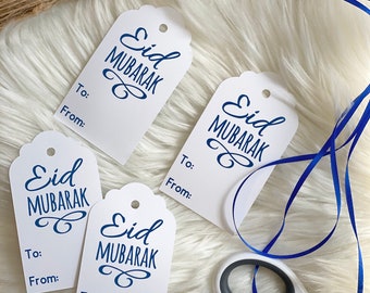 Étiquettes cadeaux de l’Aïd Moubarak - ensemble de 15
