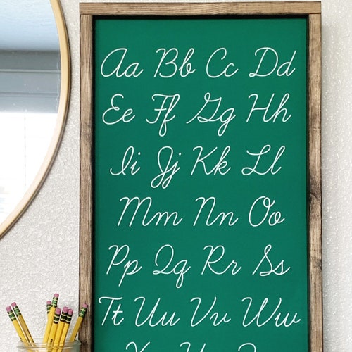 Cursive Writing Chart Cursive Sign Classroom Decor Playroom - Etsy Denmark