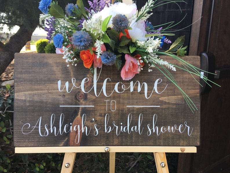 Bridal Shower Decoration Wood Welcome Sign Bridal Shower Sign Bridal Shower Welcome Sign Rustic Signs Wood Signs