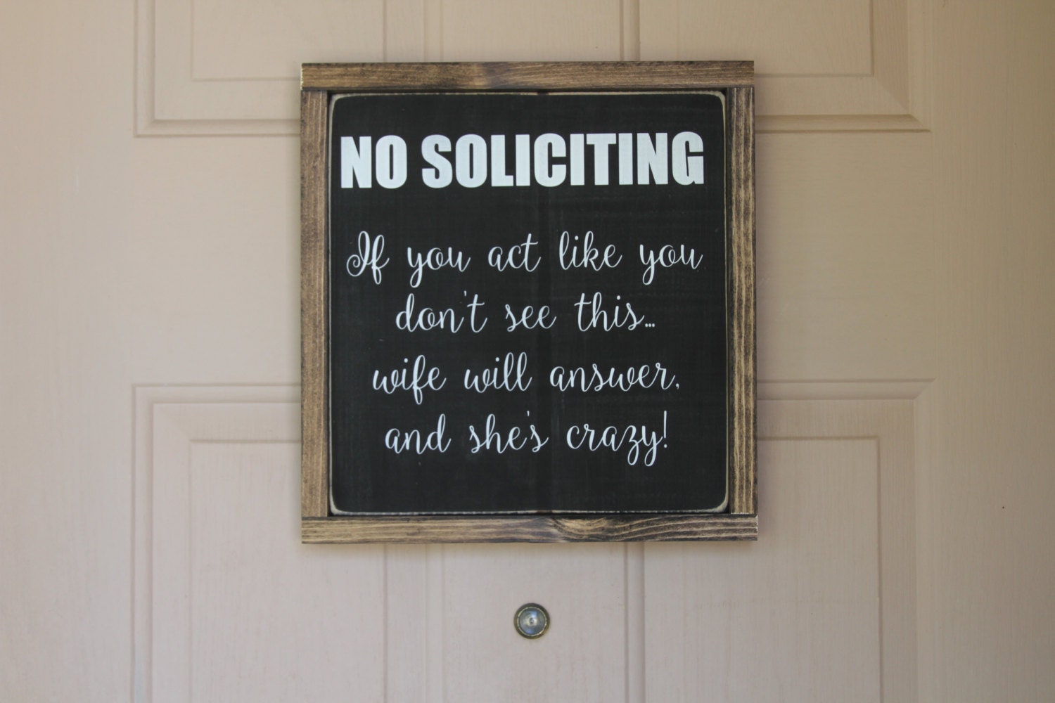 No Soliciting Sign No Solicitation Sign Funny Wood Signs Etsy