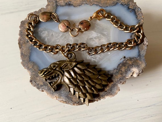 Large Link Vintage brass chain bracelet – Hahn Studio vintage brass house bracelet main image 1