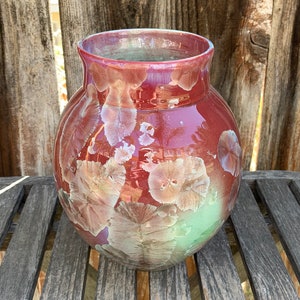 Crystalline Pottery Vase Handmade Decorative Flower Vase