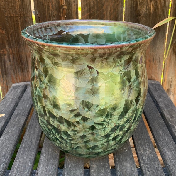 Ceramic Plant Pot Handmade Crystalline Glazed Extra Large Planter