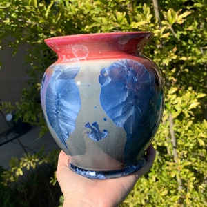 Handmade Pottery Vase Ceramic Crystalline Glazed Decor