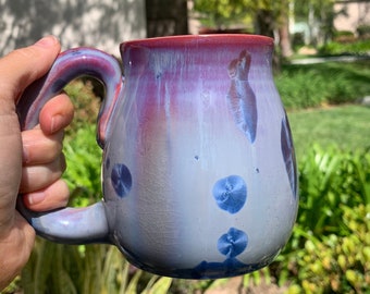 12-16 oz Ceramic Mug Handmade Crystalline Glazed Coffee Cup