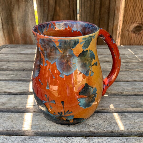 Large Ceramic Mug Handmade Crystalline Glazed Large Coffee Cup