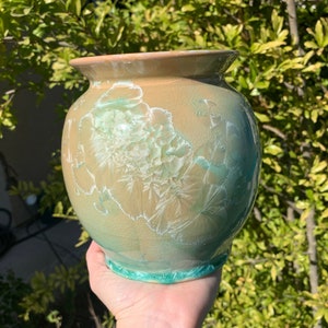 Handmade Pottery Vase Ceramic Crystalline Glazed Decor