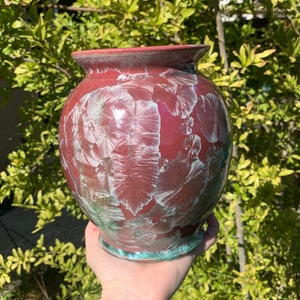 Handmade Pottery Vase Ceramic Crystalline Glazed Decor