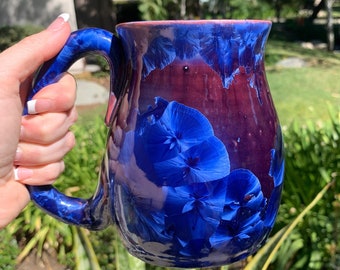 DISCOUNTED - Large Ceramic Mug Handmade Crystalline Glazed Large Coffee Cup