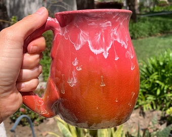 24 oz Large Ceramic Mug Handmade Crystalline Glazed Large Coffee Cup