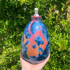 Ceramic Soap Dispenser Crystalline Glazed Extra Large Soap Pump
