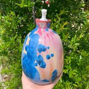 Ceramic Soap Dispenser Crystalline Glazed Extra Large Soap Pump