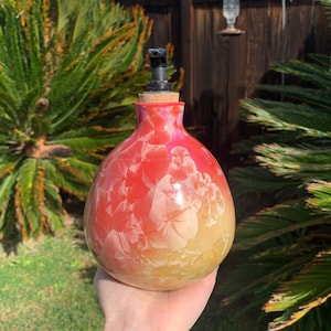 Ceramic Soap Dispenser Crystalline Glazed Handmade Soap Pump